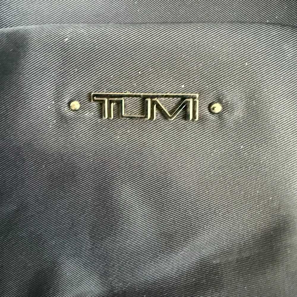 TUMI Navy Blue Nylon Silver Medium Backpack Book Bag Work Commuter Bag